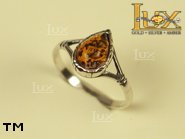 Jewellery SILVER sterling ring.  Stone: amber. TAG: ; name: R-138; weight: 1.9g.