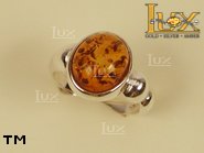 Jewellery SILVER sterling ring.  Stone: amber. TAG: ; name: R-163; weight: 4.4g.