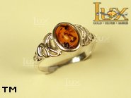 Jewellery SILVER sterling ring.  Stone: amber. TAG: ; name: R-190; weight: 2.5g.