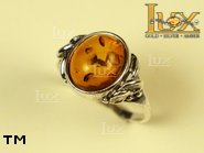 Jewellery SILVER sterling ring.  Stone: amber. TAG: ; name: R-191; weight: 3.6g.