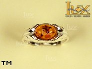 Jewellery SILVER sterling ring.  Stone: amber. TAG: ; name: R-209-1; weight: 3.4g.