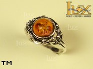 Jewellery SILVER sterling ring.  Stone: amber. TAG: ; name: R-216; weight: 3g.