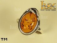 Jewellery SILVER sterling ring.  Stone: amber. TAG: ; name: R-217; weight: 4.2g.