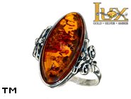 Jewellery SILVER sterling ring.  Stone: amber. TAG: ; name: R-223; weight: 4.8g.