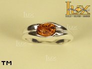 Jewellery SILVER sterling ring.  Stone: amber. TAG: ; name: R-252; weight: 2.6g.