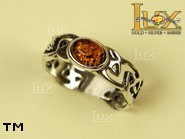 Jewellery SILVER sterling ring.  Stone: amber. TAG: ; name: R-260; weight: 2.7g.