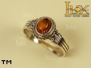 Jewellery SILVER sterling ring.  Stone: amber. TAG: ; name: R-272; weight: 3.1g.