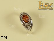 Jewellery SILVER sterling ring.  Stone: amber. TAG: ; name: R-273; weight: 2.3g.