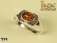 Jewellery SILVER sterling ring.  Stone: amber. TAG: ; name: R-275; weight: 2.1g.