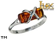 Jewellery SILVER sterling ring.  Stone: amber. TAG: ; name: R-280-2; weight: 1.7g.