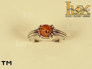 Jewellery SILVER sterling ring.  Stone: amber. TAG: ; name: R-284; weight: 2.2g.