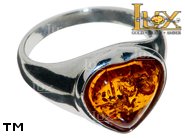 Jewellery SILVER sterling ring.  Stone: amber. TAG: ; name: R-294-2; weight: 3.7g.