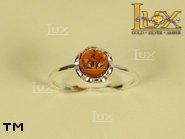 Jewellery SILVER sterling ring.  Stone: amber. TAG: ; name: R-304-3; weight: 1g.