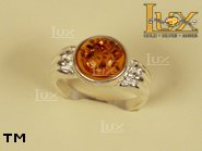 Jewellery SILVER sterling ring.  Stone: amber. TAG: ; name: R-307; weight: 3.7g.