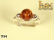 Jewellery SILVER sterling ring.  Stone: amber. TAG: ; name: R-320; weight: 3g.