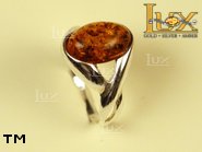 Jewellery SILVER sterling ring.  Stone: amber. TAG: ; name: R-322; weight: 3.8g.