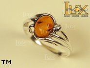 Jewellery SILVER sterling ring.  Stone: amber. TAG: ; name: R-323; weight: 2.5g.