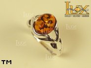 Jewellery SILVER sterling ring.  Stone: amber. TAG: ; name: R-329; weight: 2.7g.