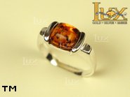 Jewellery SILVER sterling ring.  Stone: amber. TAG: ; name: R-338; weight: 3.2g.