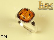 Jewellery SILVER sterling ring.  Stone: amber. TAG: ; name: R-339; weight: 2.9g.