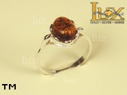 Jewellery SILVER sterling ring.  Stone: amber. TAG: ; name: R-350-1; weight: 1.6g.