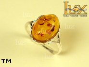 Jewellery SILVER sterling ring.  Stone: amber. TAG: ; name: R-350-2; weight: 2.3g.