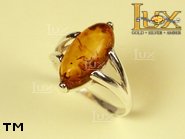 Jewellery SILVER sterling ring.  Stone: amber. TAG: ; name: R-355; weight: 2.7g.