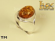 Jewellery SILVER sterling ring.  Stone: amber. TAG: ; name: R-358-2; weight: 2.2g.