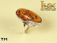 Jewellery SILVER sterling ring.  Stone: amber. TAG: ; name: R-373; weight: 3g.