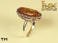 Jewellery SILVER sterling ring.  Stone: amber. TAG: ; name: R-374; weight: 4.2g.