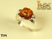 Jewellery SILVER sterling ring.  Stone: amber. TAG: ; name: R-375; weight: 3g.