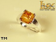 Jewellery SILVER sterling ring.  Stone: amber. TAG: ; name: R-376; weight: 1.8g.