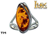 Jewellery SILVER sterling ring.  Stone: amber. TAG: clasic; name: R-400L; weight: 4.1g.