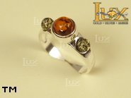 Jewellery SILVER sterling ring.  Stone: amber. TAG: ; name: R-420; weight: 2.2g.