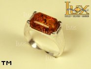 Jewellery SILVER sterling ring.  Stone: amber. TAG: ; name: R-425; weight: 2.7g.