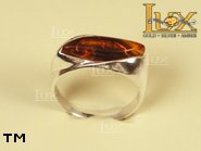 Jewellery SILVER sterling ring.  Stone: amber. TAG: ; name: R-430; weight: 2.9g.