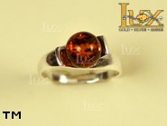 Jewellery SILVER sterling ring.  Stone: amber. TAG: ; name: R-433; weight: 2.5g.