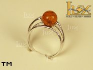 Jewellery SILVER sterling ring.  Stone: amber. TAG: ; name: R-434; weight: 2.1g.