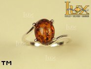 Jewellery SILVER sterling ring.  Stone: amber. TAG: ; name: R-443; weight: 2g.