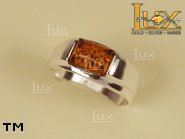 Jewellery SILVER sterling ring.  Stone: amber. TAG: ; name: R-447; weight: 2.2g.