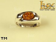 Jewellery SILVER sterling ring.  Stone: amber. TAG: ; name: R-486; weight: 2.2g.