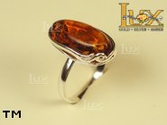 Jewellery SILVER sterling ring.  Stone: amber. TAG: ; name: R-495; weight: 3.5g.