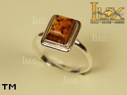 Jewellery SILVER sterling ring.  Stone: amber. TAG: ; name: R-500; weight: 2.6g.