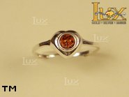 Jewellery SILVER sterling ring.  Stone: amber. TAG: hearts; name: R-503; weight: 1.3g.
