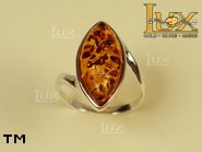 Jewellery SILVER sterling ring.  Stone: amber. TAG: ; name: R-525; weight: 3.6g.