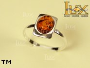 Jewellery SILVER sterling ring.  Stone: amber. TAG: ; name: R-578-1; weight: 2g.