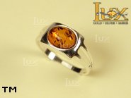 Jewellery SILVER sterling ring.  Stone: amber. TAG: ; name: R-578-2; weight: 2.6g.