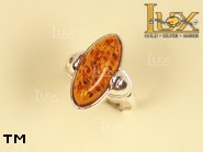 Jewellery SILVER sterling ring.  Stone: amber. TAG: ; name: R-583; weight: 3.4g.