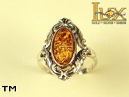 Jewellery SILVER sterling ring.  Stone: amber. TAG: ; name: R-632; weight: 4.3g.