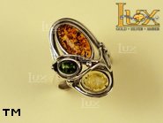 Jewellery SILVER sterling ring.  Stone: amber. TAG: nature; name: R-638; weight: 5.6g.